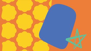 Blue Rounded Form and Yellow Shapes Design vector