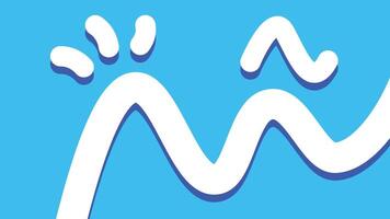 Wavy White Lines with Highlights on Cyan vector