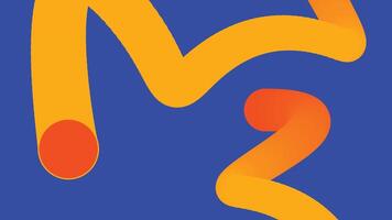 Orange and Yellow Gradient Ribbon on Cyan vector