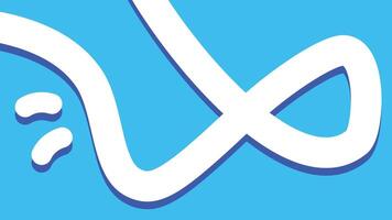 3D Abstract White Doodles on Cyan Background vector