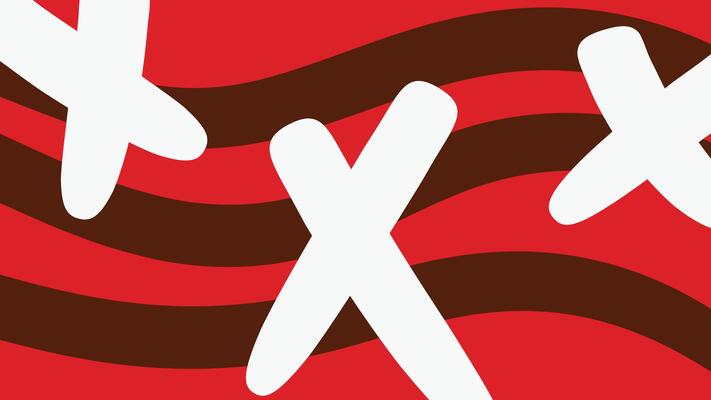 White X Symbols Over Wavy Brown Stripes