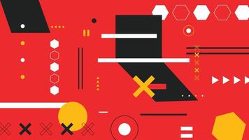 Red Abstract Tech-Inspired Geometric Background vector