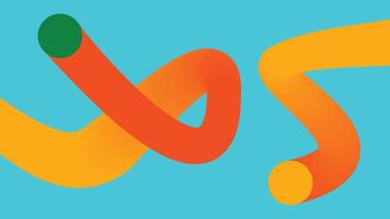 Dynamic Orange Ribbons on Green Abstract Canvas vector