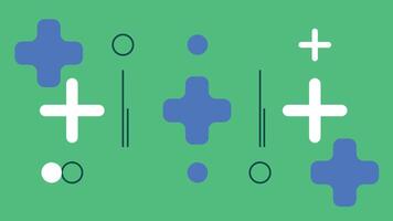 Playful Plus Symbol Design on Green Background vector