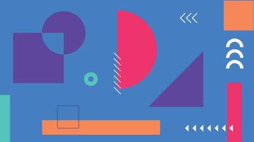 Abstract Color Shapes on Blue Background vector