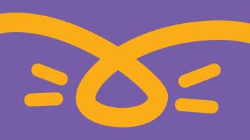 Orange Curved Line Art on Violet Background vector