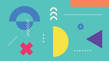Minimal Modern Shapes on Turquoise Background vector