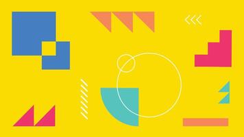 Minimal Geometric Background on Yellow Background vector