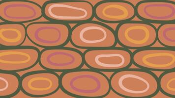 Stacked Oval Brick Motif in Retro Background vector