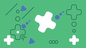 Minimal Abstract Art with Plus and Dots on Green vector