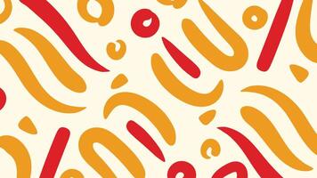 Orange and Red Doodle Strokes on Cream vector