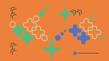Modern Abstract Design with Plus Circles on Orange vector