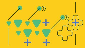 Colorful Triangle and Plus Abstract Layout Yellow vector