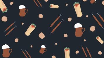 Flatbread Kebab Combo Background vector