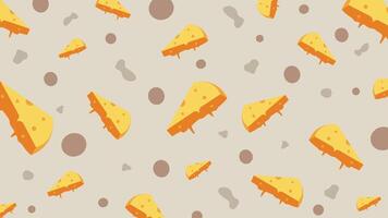 Cheese Bite Seamless Background vector
