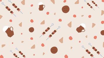 Flaming Grill Meat Background vector