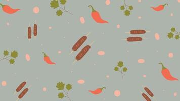 Fresh Grill Skewers Background vector