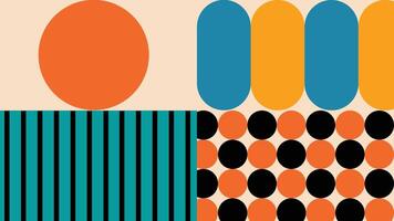 Bold Abstract Shapes with Modern Retro Background vector