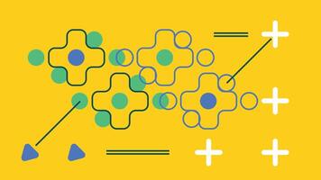 Bright Abstract Design with Plus Dots on Yellow vector
