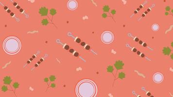 Chili and Sausage Skewers Background vector