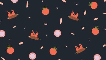 Beer and BBQ Skewers Background vector