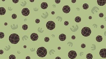 Cream Leaves and Shapes on Forest Green Background vector