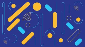 Abstract Geometric Composition with Cyan Yellow vector