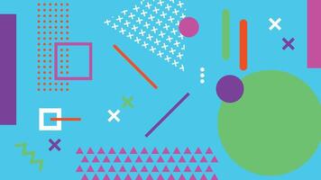Bright Shapes on Cyan Background vector