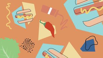 Minimal Burger and Tomato Background vector