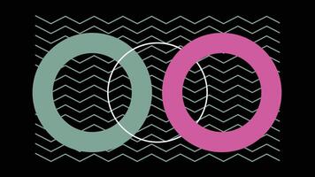 Retro Colorful Circle Composition on Zigzag Black vector