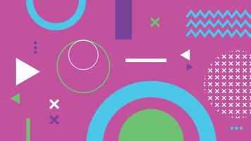 Neon Geometric Elements on Pink Background vector