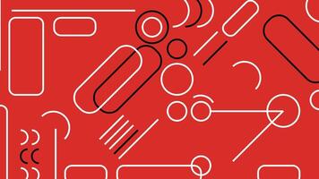 Bold Abstract Illustration with Shapes on Red vector
