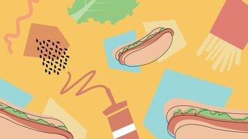 Hot Dog and Soda Combo Background vector