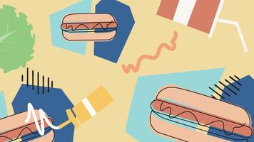 Grilled Burger and Fries Background vector