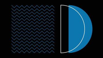 Minimal Abstract Blue Half Circle and Zigzag vector