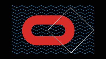 Abstract Red Loop and Diamond Shape on Zigzag vector