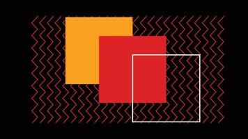 Overlapping Colorful Squares with Zigzag Line vector