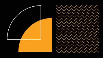 Vibrant Square Overlay on Zigzag Black Art vector