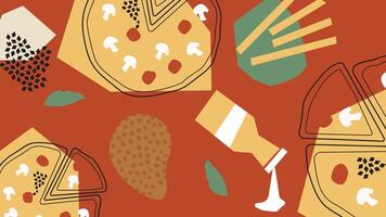 Pizza and Mushrooms Background vector