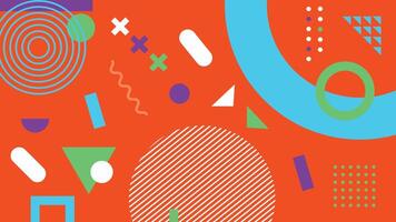 Bold Circular Elements on Orange Background vector