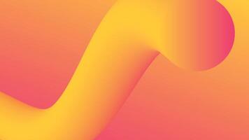 Curved Yellow Shape on Pink Background vector
