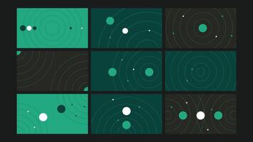 Abstract Green Geometric Background Set vector