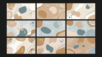 Nature Inspired Organic Shape Background Set vector
