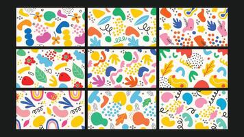 Colorful Abstract Seamless Background Set vector