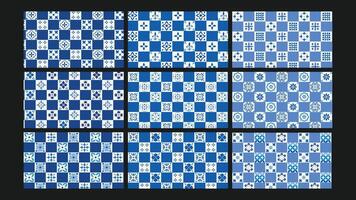 Mediterranean Ceramic Tile Background Set vector