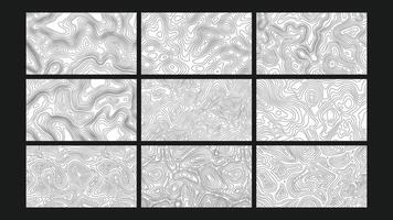 Topographic Map Lines Background Set vector