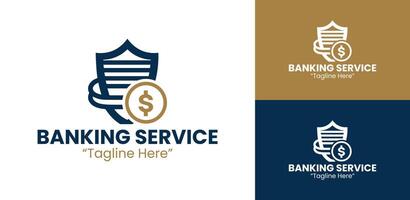 Creative Shield and Dollar Logo for Banking Services with Professional Branding Design vector