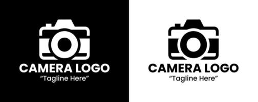 Elegant Black and White Camera Logo with Lens and Circular Design vector