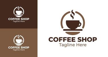 Professional Coffee Shop Logo Design with Modern and Minimalist Style in Brown and Beige vector