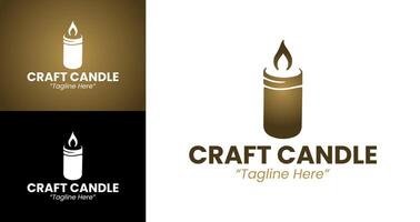 Sophisticated Craft Candle Logo for Branding with Modern Colors and Elegant Design vector